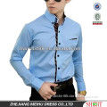 trendy style men's slim fit contrast button stay high and button down collar dress shirt